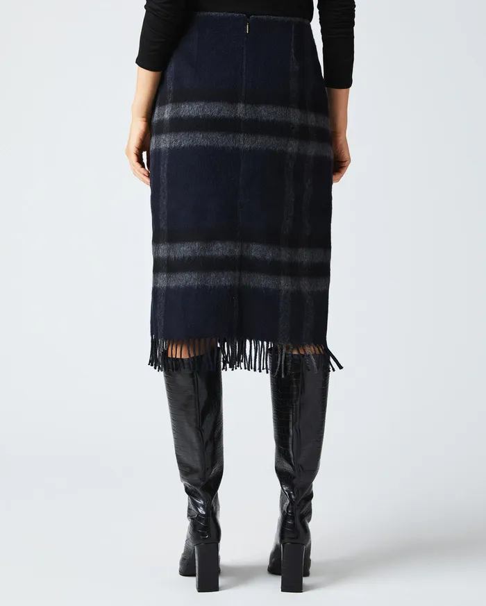 Women Blanket Wrap Skirt Blackgrey Billy Reid Bottoms