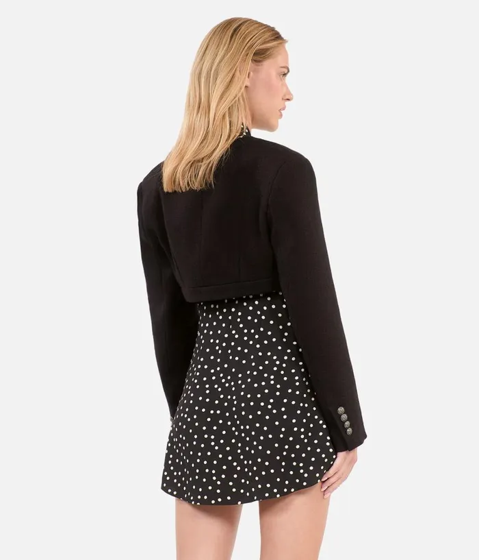Women Blazers and Suits THE KOOPLES Black Wool And Cotton Jacket