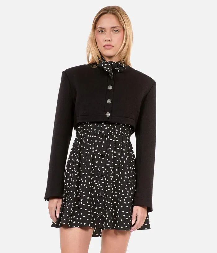 Women Blazers and Suits THE KOOPLES Black Wool And Cotton Jacket