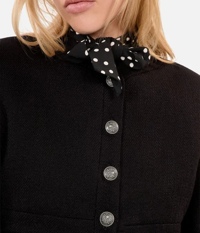 Women Blazers and Suits THE KOOPLES Black Wool And Cotton Jacket