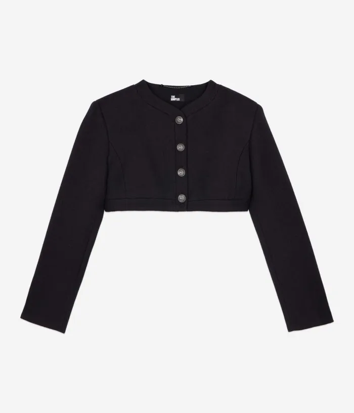 Women Blazers and Suits THE KOOPLES Black Wool And Cotton Jacket