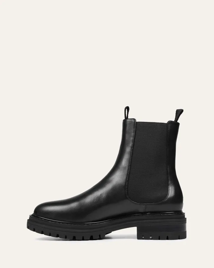 Women Bloom flat ankle boots black leather FLAT BOOTS jomercer