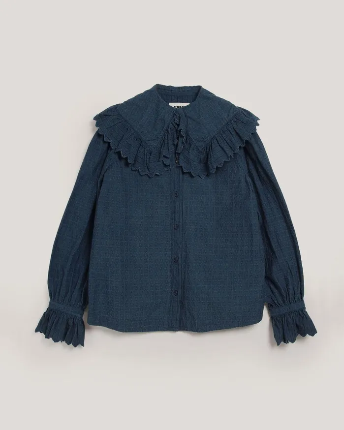 Women Blossom Shirt Indigo YMC Shirts