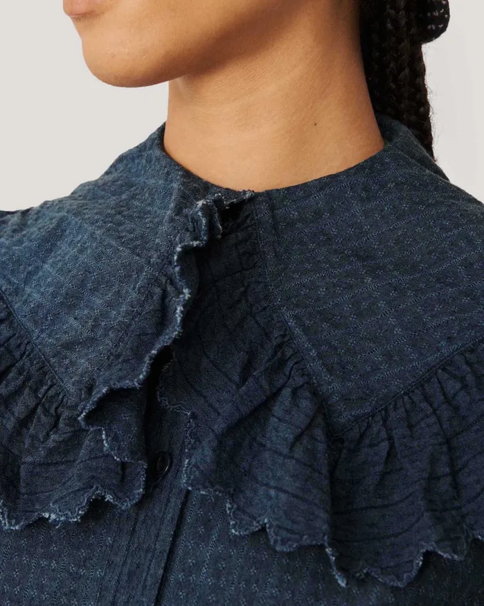 Women Blossom Shirt Indigo YMC Shirts