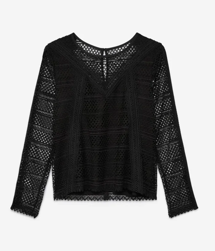 Women Blouses and Shirts THE KOOPLES Black Guipure Top Women Blouses and Shirts THE KOOPLES Black Guipure Top
