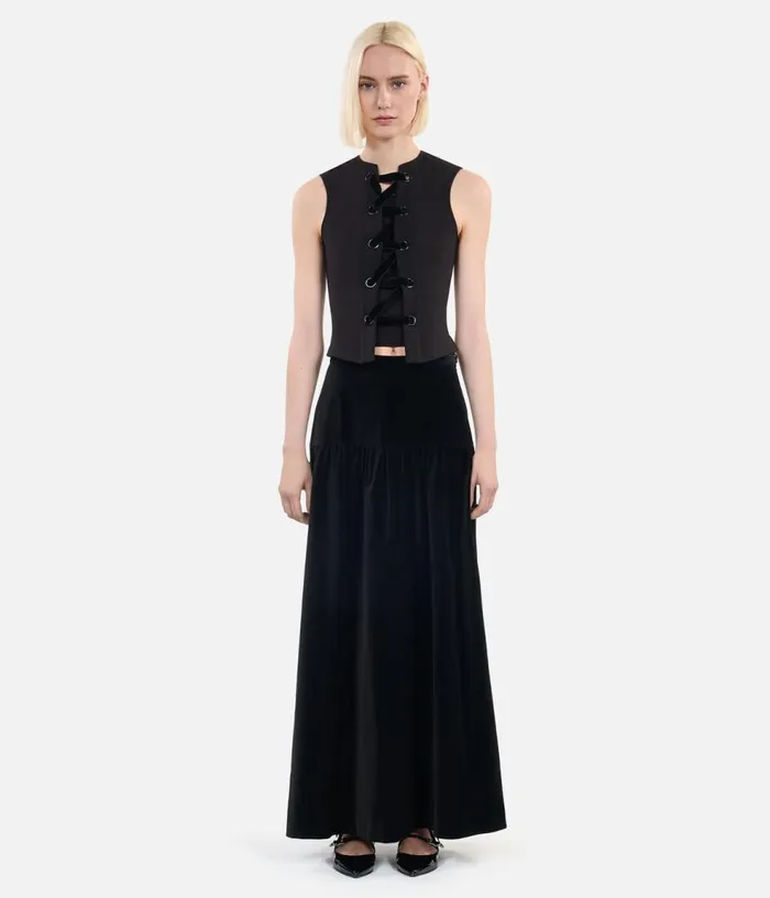 Women Blouses and Shirts THE KOOPLES Black Top With Lacing Women Blouses and Shirts THE KOOPLES Black Top With Lacing
