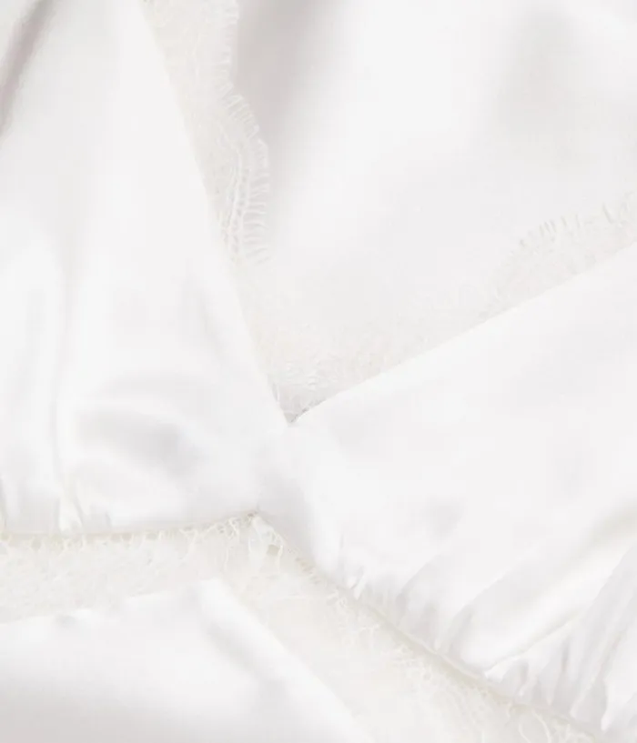 Women Blouses and Shirts THE KOOPLES Ecru Silk Camisole With Lace