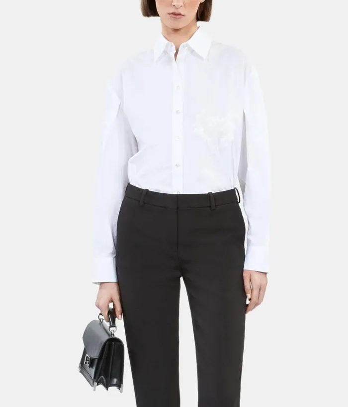 Women Blouses and Shirts THE KOOPLES White Shirt With Skull Heart Embroidery Women Blouses and Shirts THE KOOPLES White Shirt With Skull Heart Embroidery