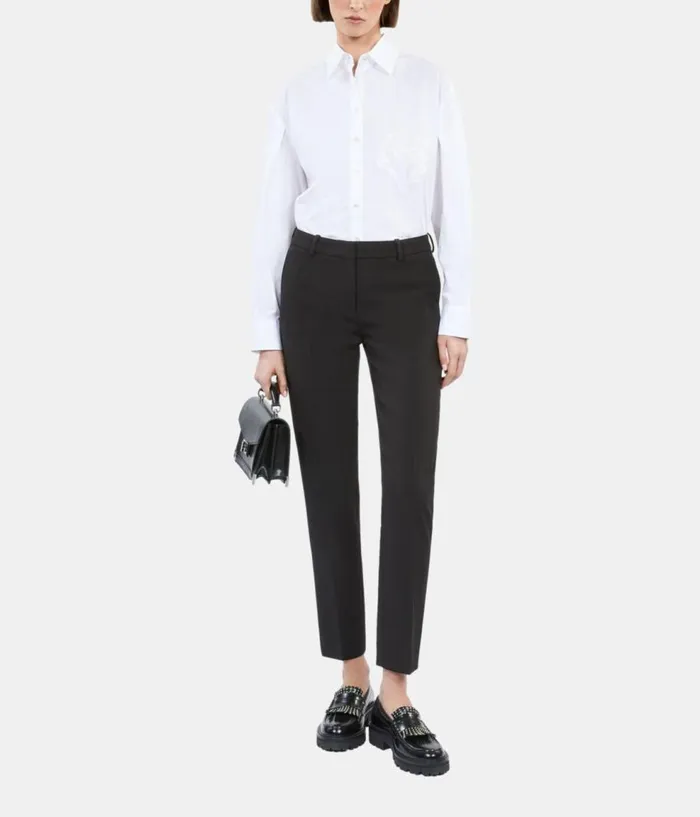 Women Blouses and Shirts THE KOOPLES White Shirt With Skull Heart Embroidery Women Blouses and Shirts THE KOOPLES White Shirt With Skull Heart Embroidery