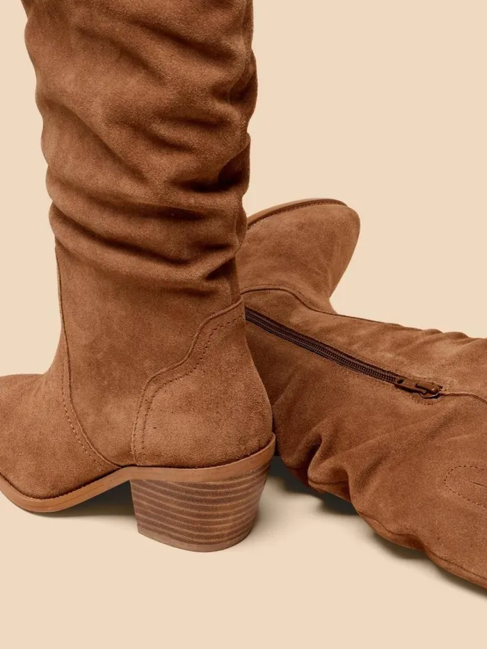 Women BOOTS White Stuff Azalea Suede Mid Slouch Boot Light Tan Women BOOTS White Stuff Azalea Suede Mid Slouch Boot Light Tan
