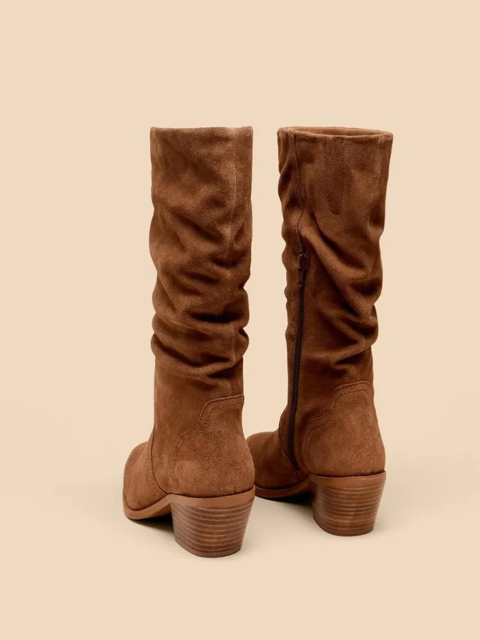 Women BOOTS White Stuff Azalea Suede Mid Slouch Boot Light Tan Women BOOTS White Stuff Azalea Suede Mid Slouch Boot Light Tan