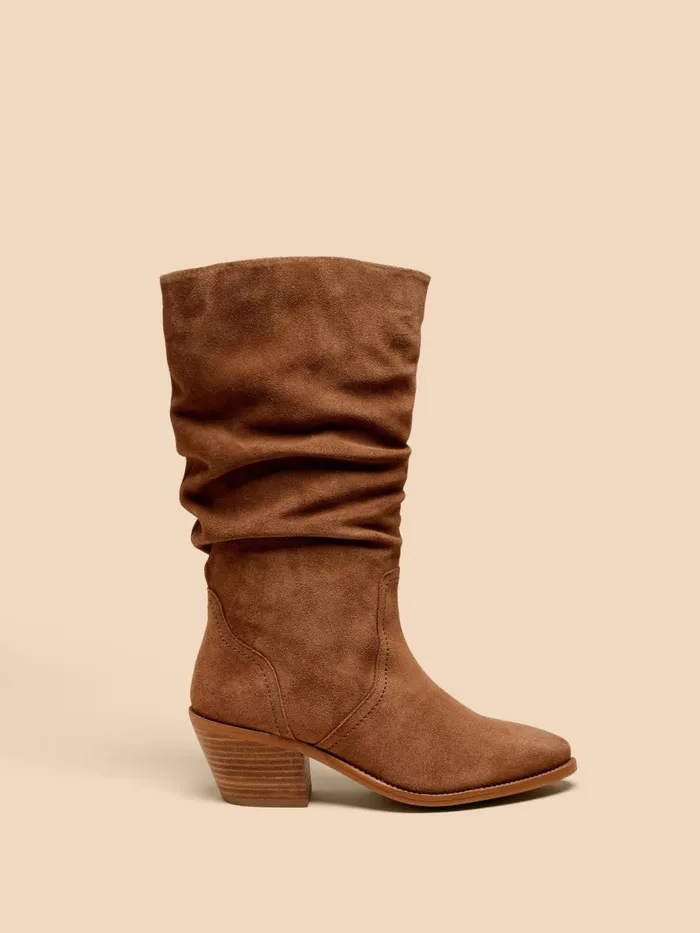 Women BOOTS White Stuff Azalea Suede Mid Slouch Boot Light Tan Women BOOTS White Stuff Azalea Suede Mid Slouch Boot Light Tan