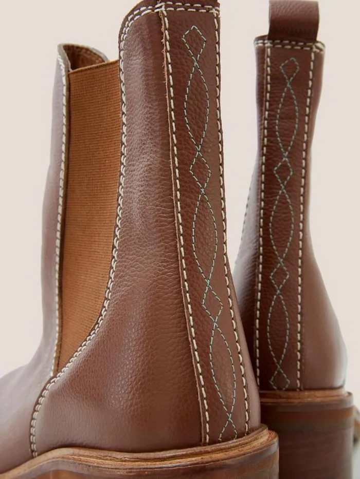 Women BOOTS White Stuff Connie Leather Chelsea Boot Mid Tan Women BOOTS White Stuff Connie Leather Chelsea Boot Mid Tan