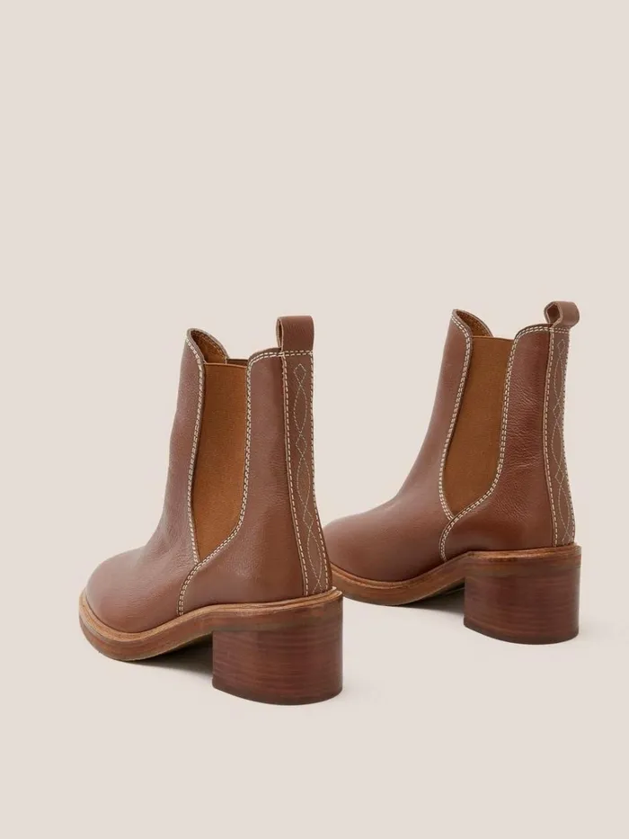 Women BOOTS White Stuff Connie Leather Chelsea Boot Mid Tan Women BOOTS White Stuff Connie Leather Chelsea Boot Mid Tan
