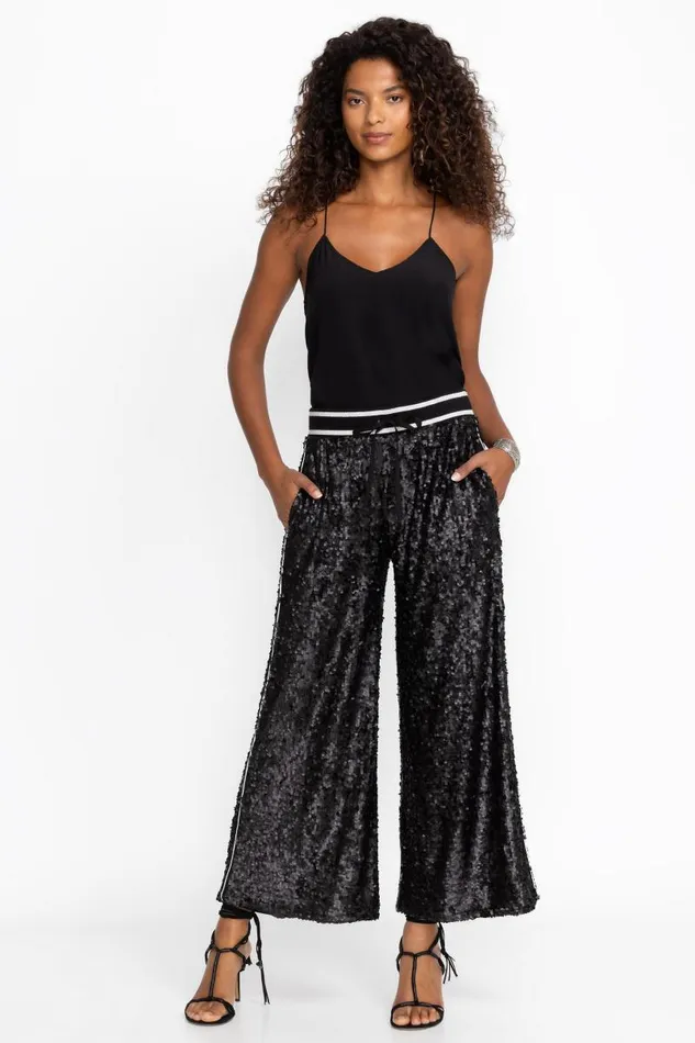 Women Bottoms Johnny Was GABIE SEQUIN PANT Black Sequin Women Bottoms Johnny Was GABIE SEQUIN PANT Black Sequin