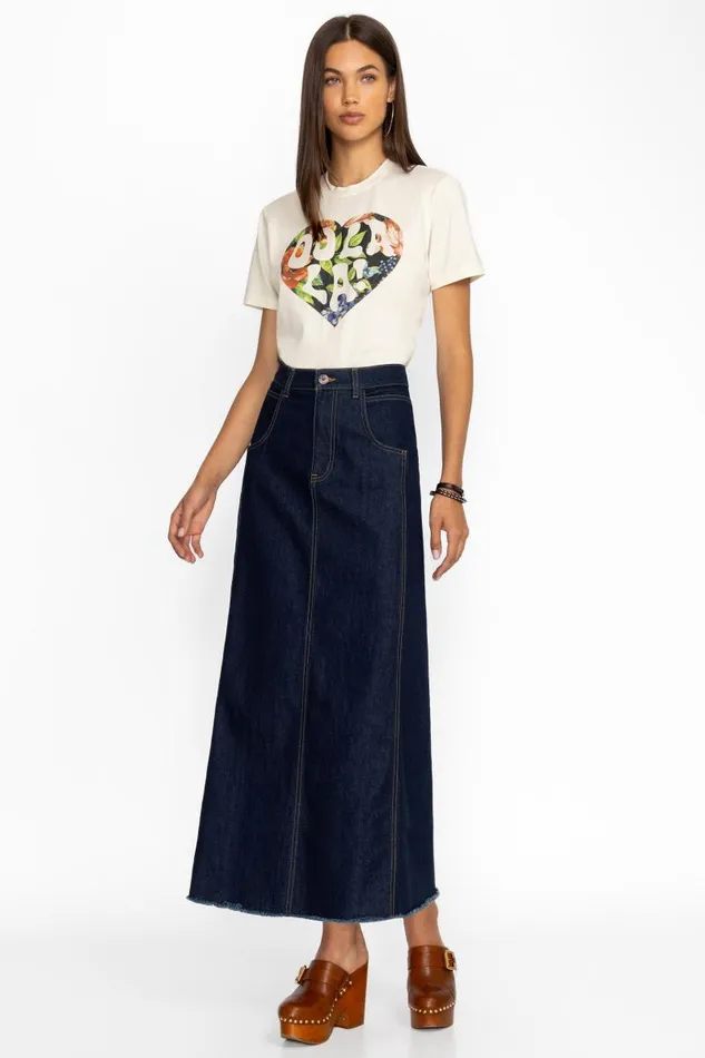Women Bottoms Johnny Was LA SIENE DENIM MAXI SKIRT True Blue Wash