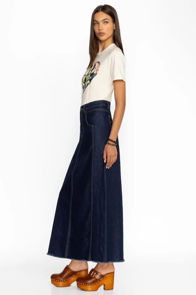 Women Bottoms Johnny Was LA SIENE DENIM MAXI SKIRT True Blue Wash