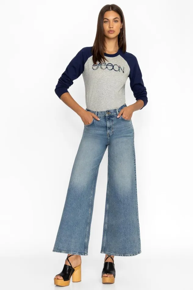 Women Bottoms Johnny Was MADEMOISELLE WIDE LEG JEAN Gray Wash Women Bottoms Johnny Was MADEMOISELLE WIDE LEG JEAN Gray Wash