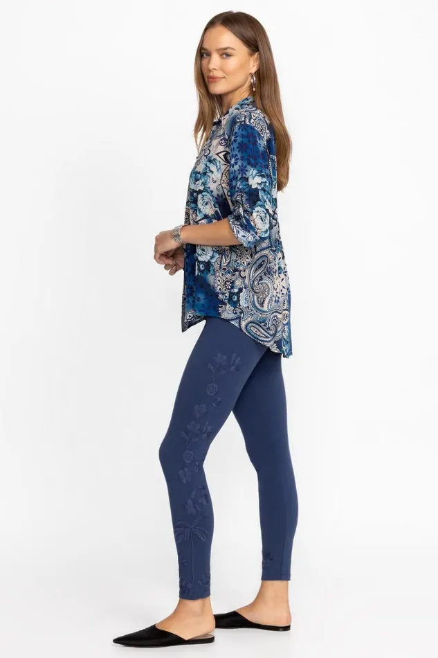 Women Bottoms Johnny Was TONAL LEGGING Navy