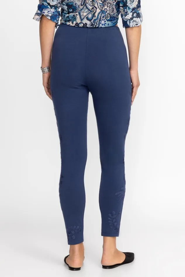 Women Bottoms Johnny Was TONAL LEGGING Navy