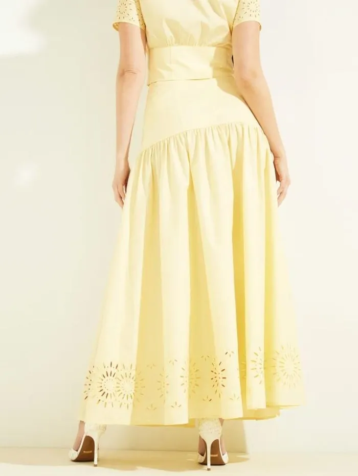 Women Bottoms Marciano Kaia Poplin Maxi Skirt Cornsilk