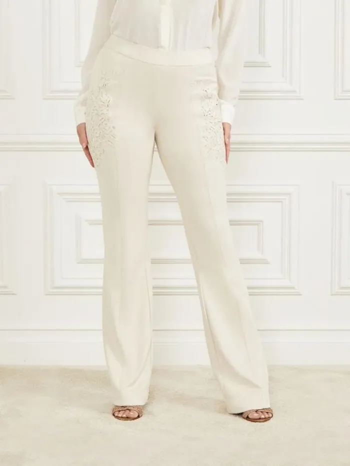 Women Bottoms Marciano Lorraine Pant Ivory Bone Women Bottoms Marciano Lorraine Pant Ivory Bone