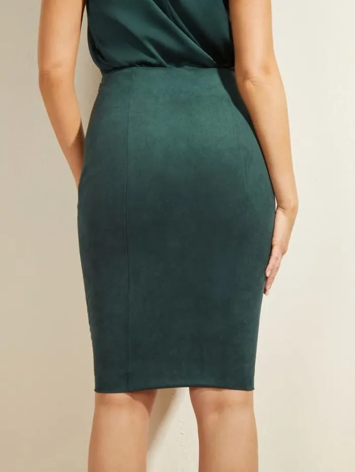 Women Bottoms Marciano Stealth FauxSuede Skirt Chenille Green Women Bottoms Marciano Stealth FauxSuede Skirt Chenille Green