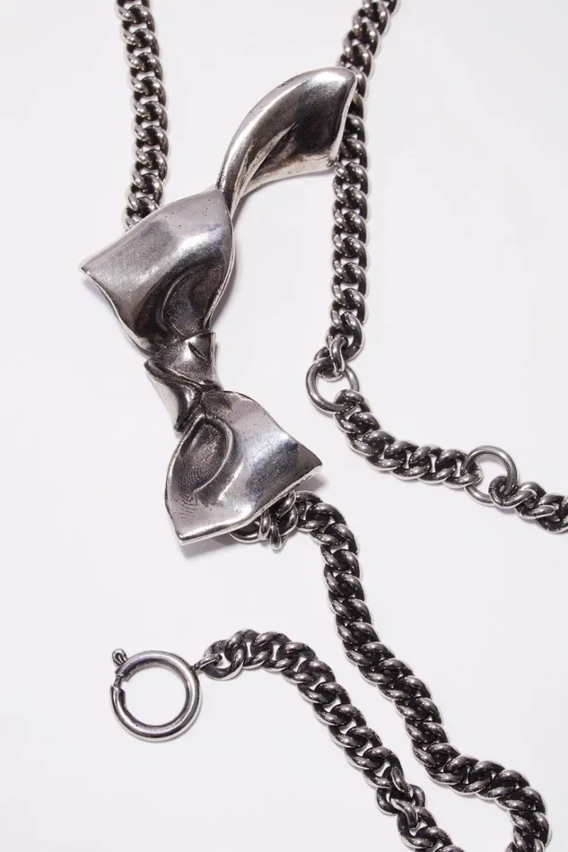 Women Bow Necklace Antique Silver Acne Studios Jewellery