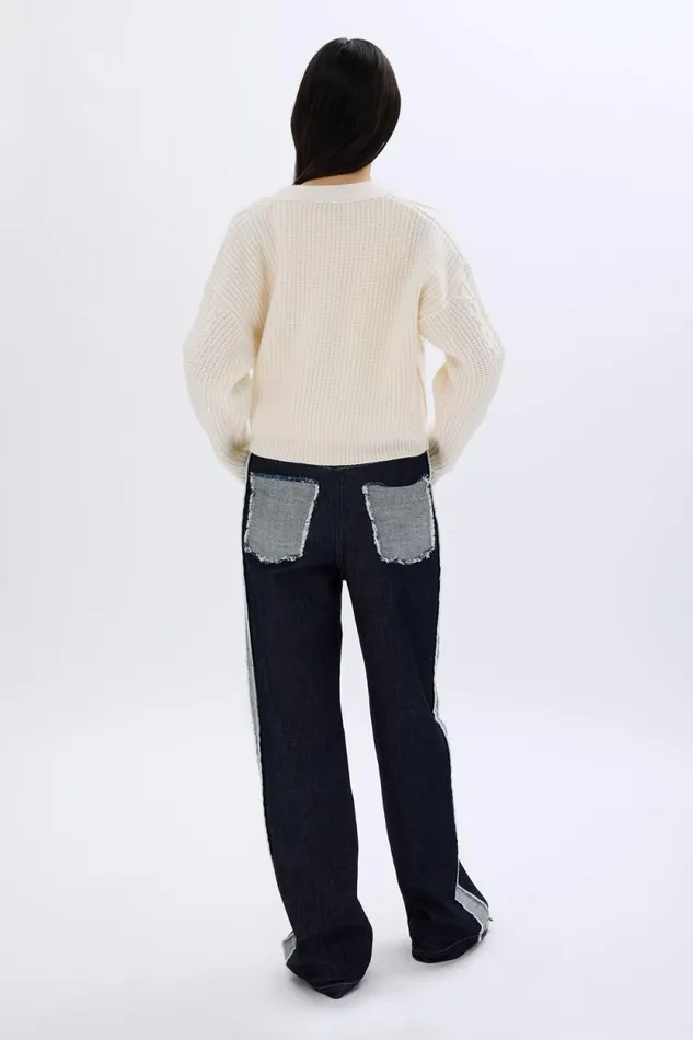 Women Cableknit Woolen Cardigan Ecru White Sonia Rykiel Cardigans