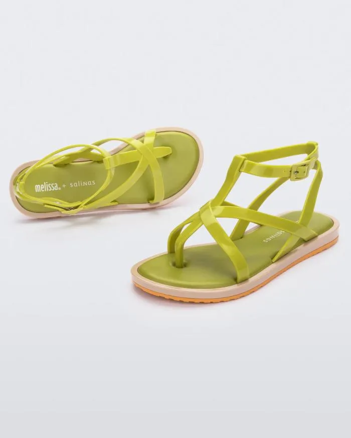 Women Cancun Green Melissa Sandals