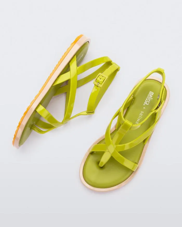 Women Cancun Green Melissa Sandals