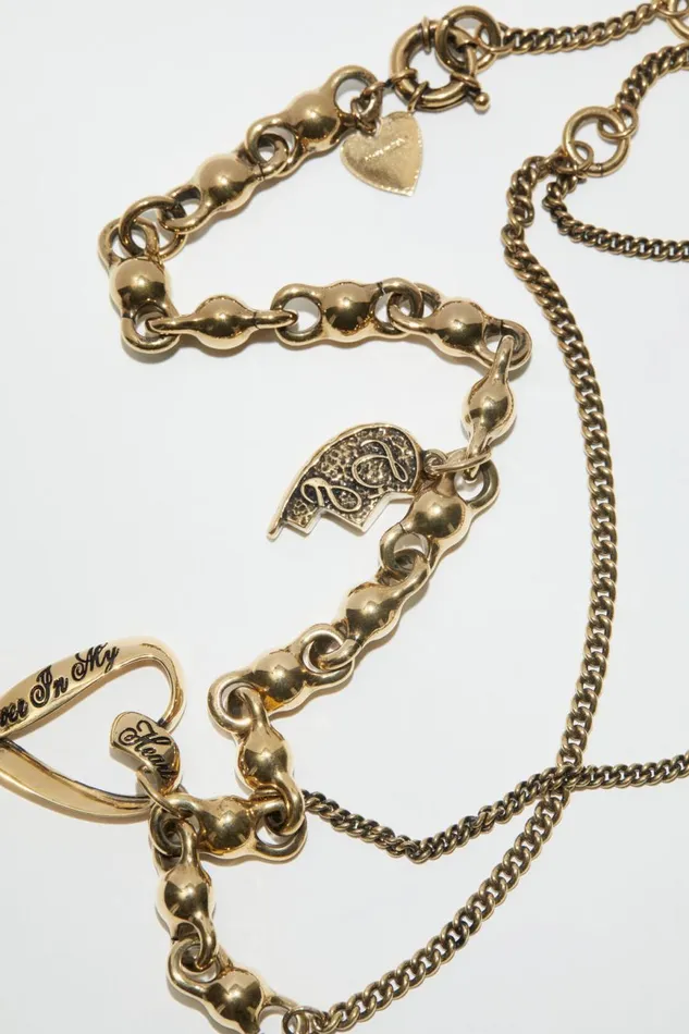 Women Charm Necklace Antique Gold Acne Studios Jewellery