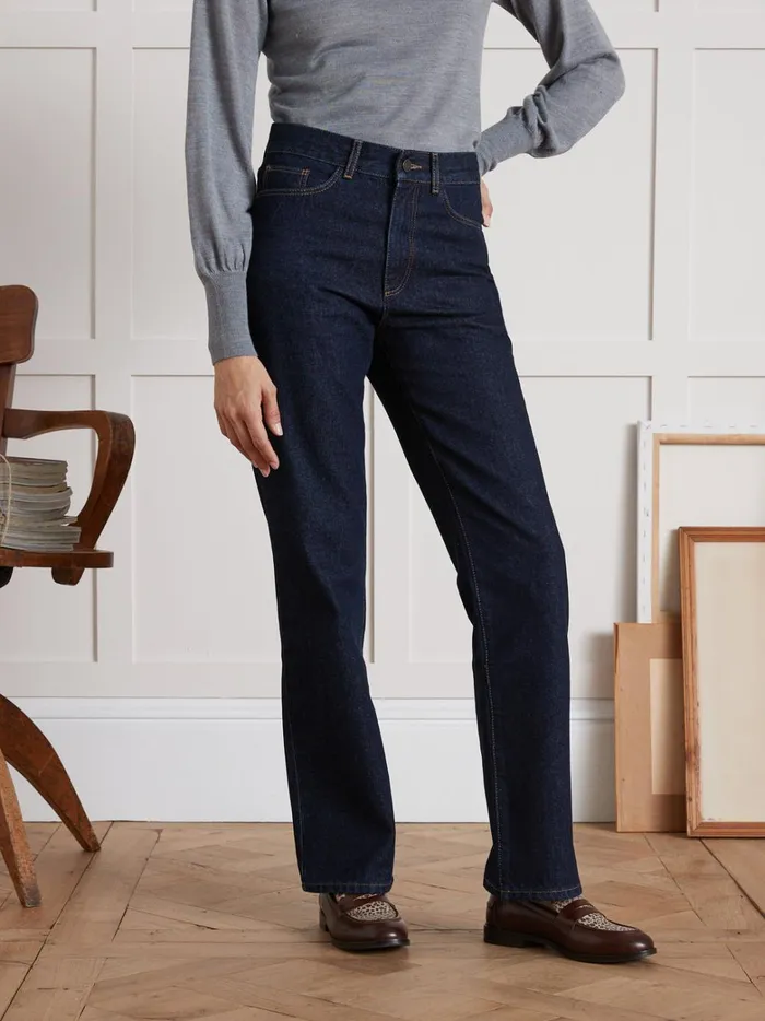 Women Clothing Cyrillus Camille Relaxed Organic Cotton Jeans With EcoFriendly Wash Denim Brut