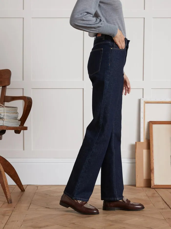 Women Clothing Cyrillus Camille Relaxed Organic Cotton Jeans With EcoFriendly Wash Denim Brut