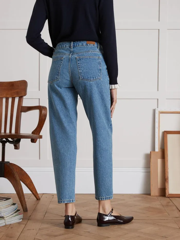 Women Clothing Cyrillus Claire Mom Organic Cotton Jeans With An EcoFriendly Wash Denim Stone