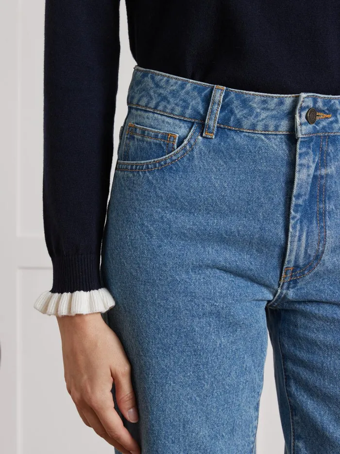 Women Clothing Cyrillus Claire Mom Organic Cotton Jeans With An EcoFriendly Wash Denim Stone
