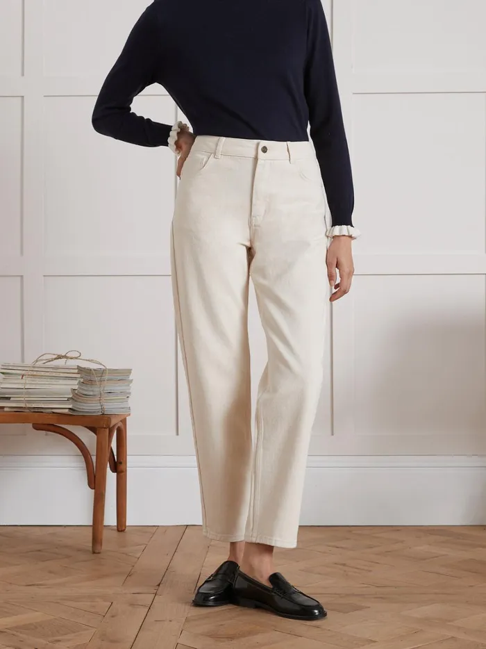 Women Clothing Cyrillus Claire Organic Cotton Jeans With EcoResponsible Wash Ecru