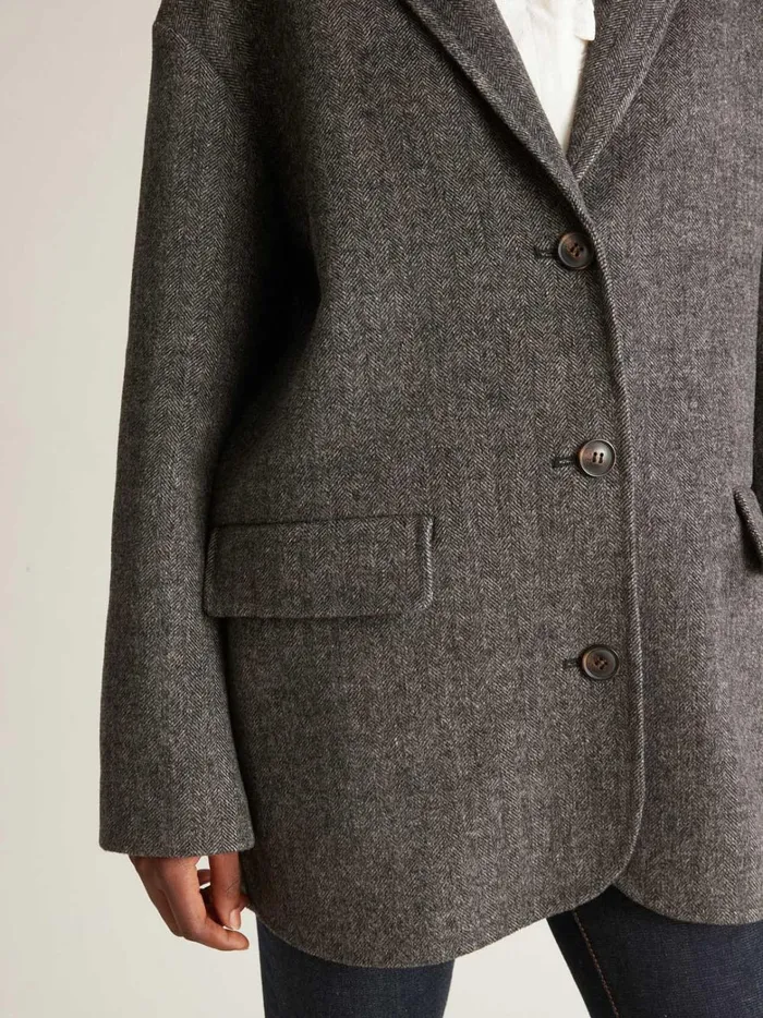 Women Clothing Cyrillus Herringbone Woollen Jacket