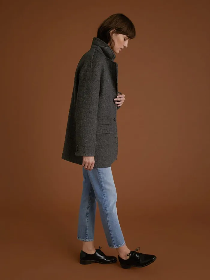 Women Clothing Cyrillus Herringbone Woollen Jacket