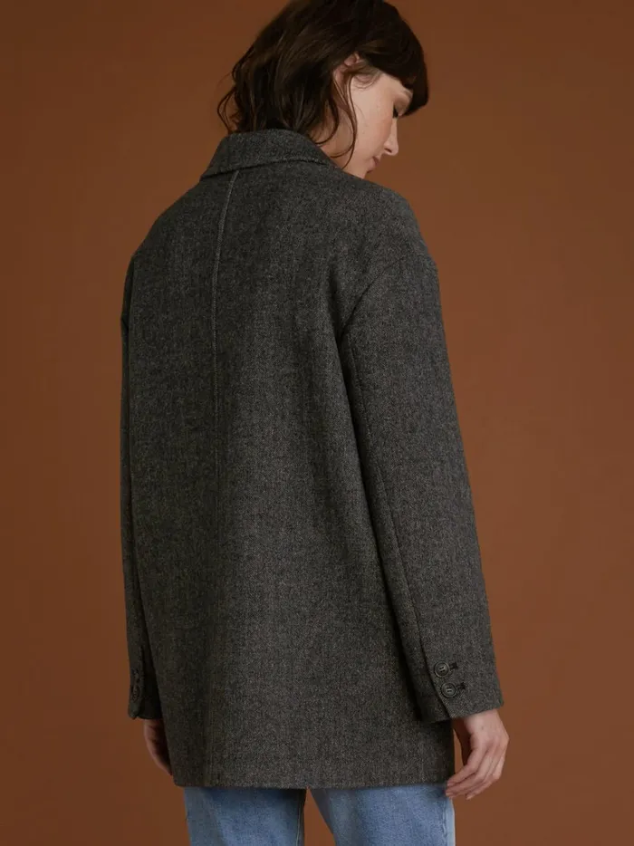 Women Clothing Cyrillus Herringbone Woollen Jacket