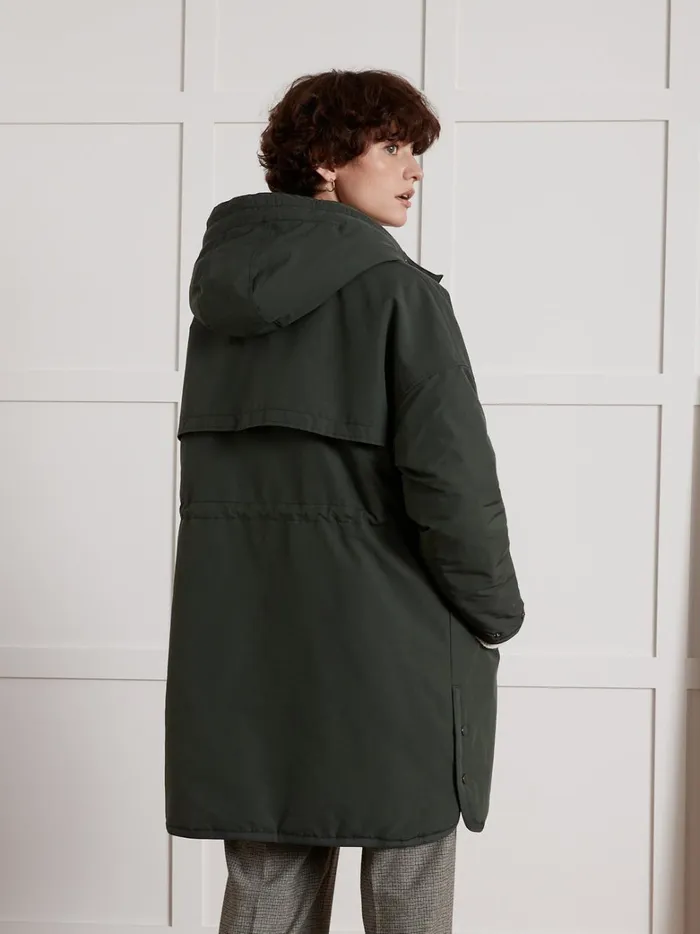 Women Clothing Cyrillus MidLength Oversize Parka Green
