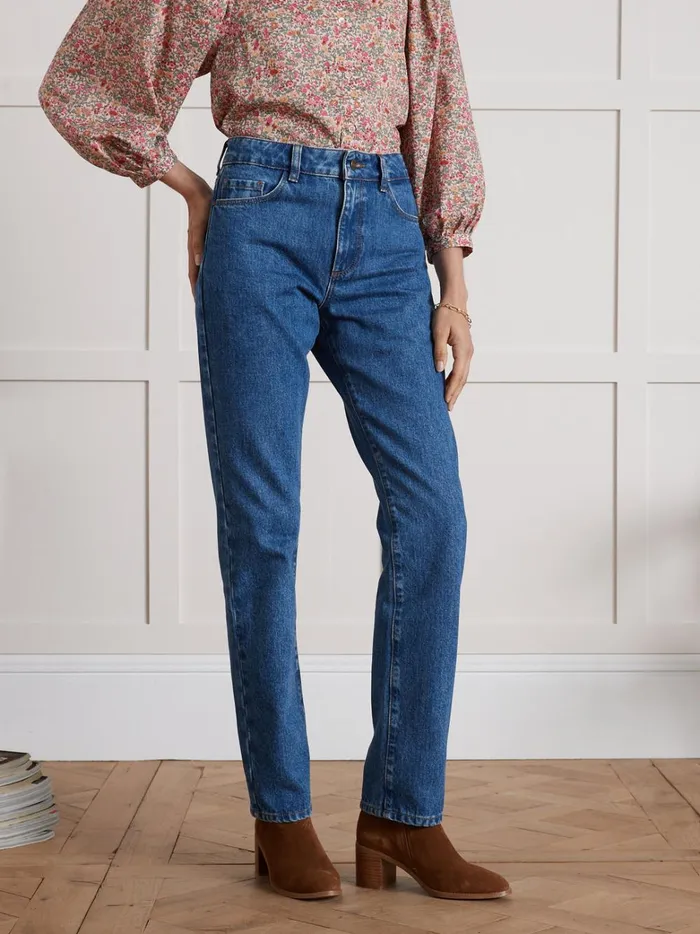 Women Clothing Cyrillus Sandra StraightLeg Organic Cotton Jeans With An EcoFriendly Wash Denim Stone