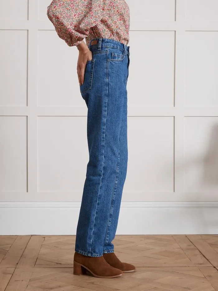 Women Clothing Cyrillus Sandra StraightLeg Organic Cotton Jeans With An EcoFriendly Wash Denim Stone