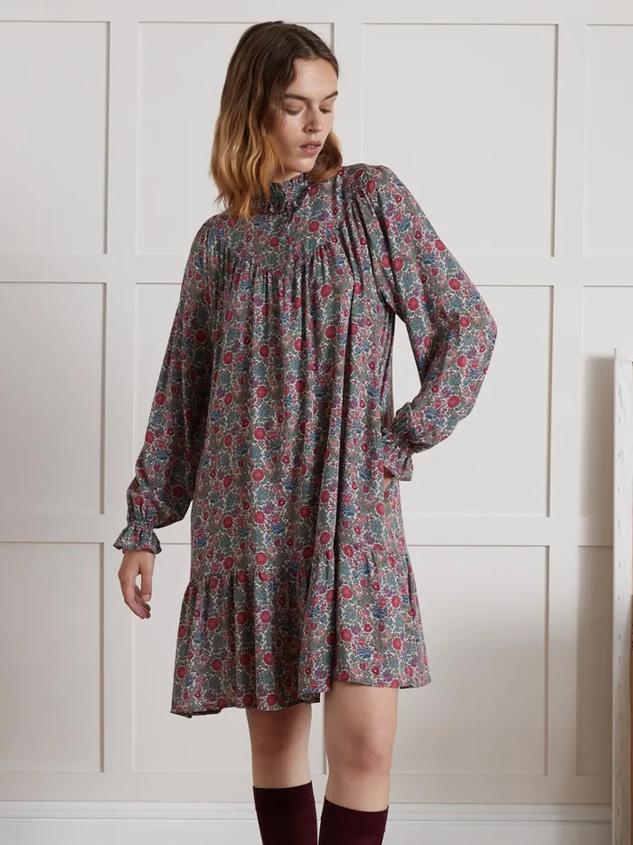 Women Clothing Cyrillus Short Tapestry Print Dress Made With Liberty Fabric 8211 The Limited Collection Lib Tapestry