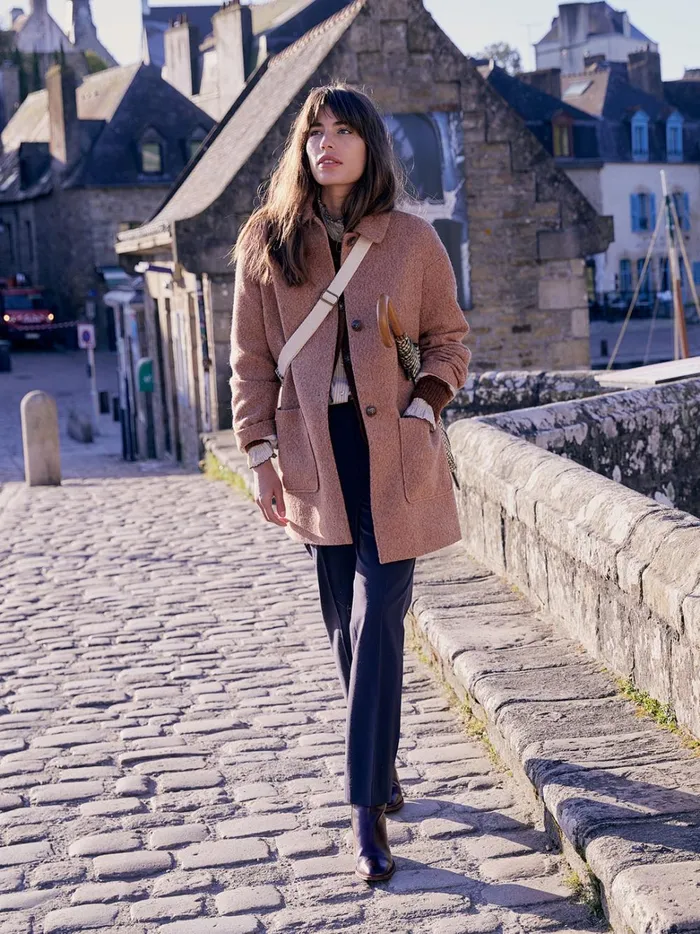 Women Clothing Cyrillus Short Wool Cloth Coat Blush