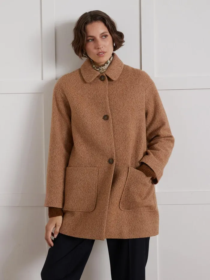 Women Clothing Cyrillus Short Wool Cloth Coat Blush