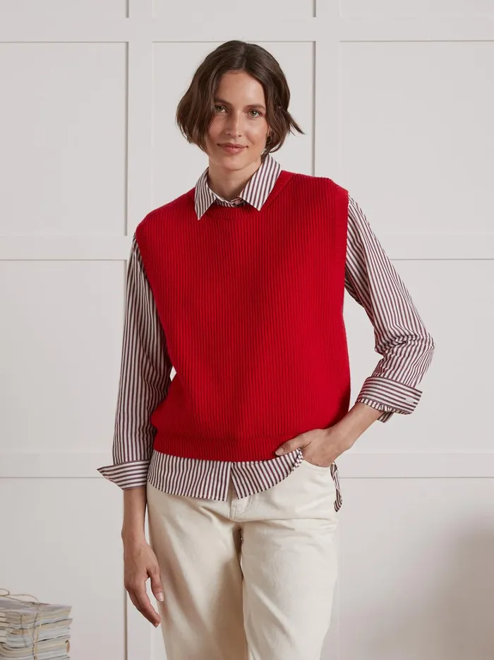 Women Clothing Cyrillus Sweater 8211 Les 3 Tricoteurs Rouge