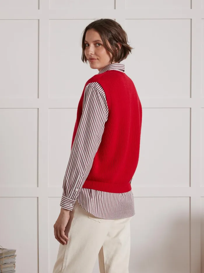 Women Clothing Cyrillus Sweater 8211 Les 3 Tricoteurs Rouge