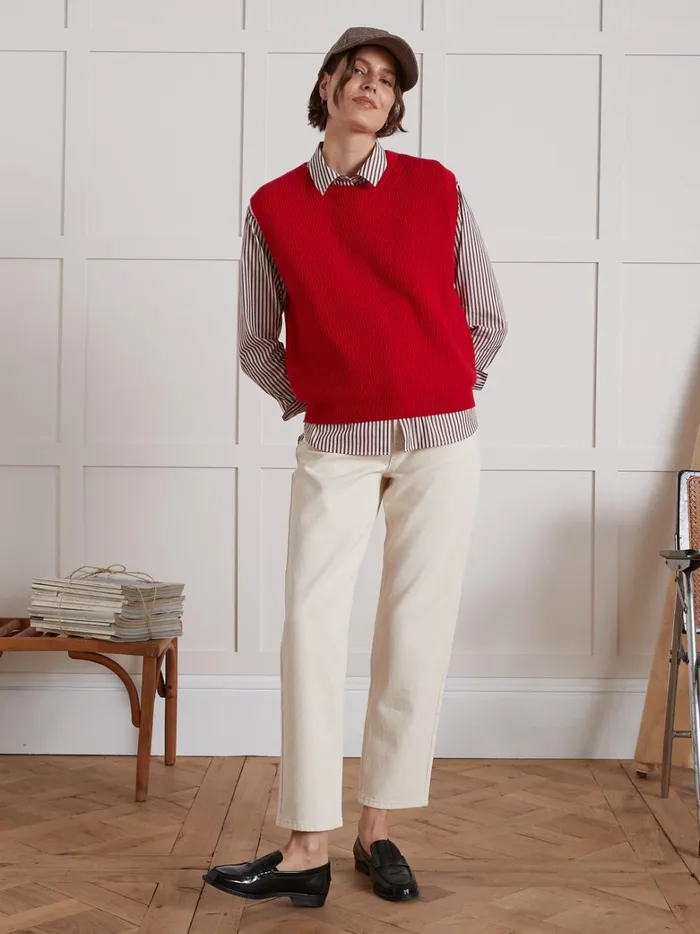 Women Clothing Cyrillus Sweater 8211 Les 3 Tricoteurs Rouge