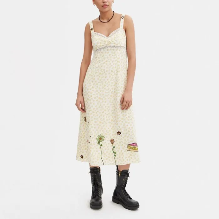 Women Coach X Observed By Us Floral Dress Ivoryorange Rose Multi Coach Dresses Women Coach X Observed By Us Floral Dress Ivoryorange Rose Multi Coach Dresses